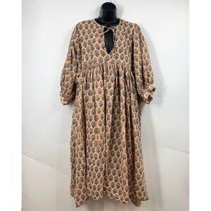 Daughters of India Women's Kyra Floral Cotton Maternity Midi Dress Size XL